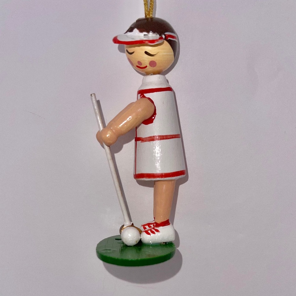 Vintage Midwest Cannon Falls Female Golfer Christmas Ornament